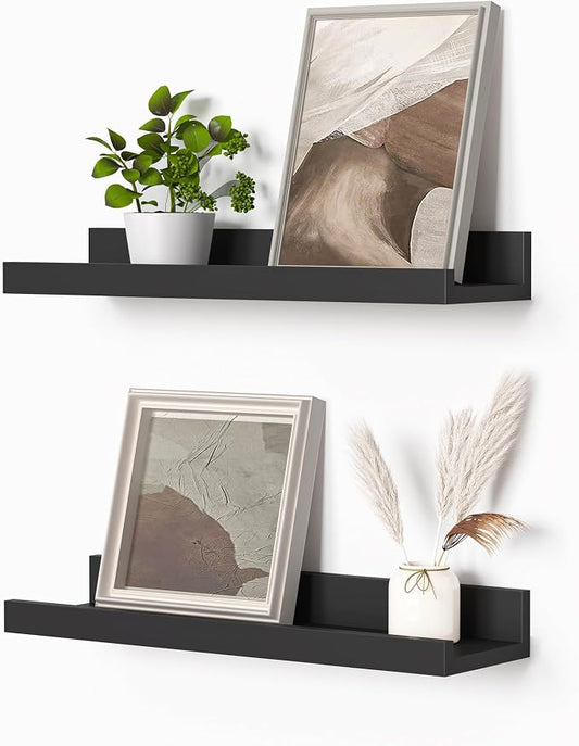 Heimlove Picture Ledge Shelf, Small Floating Shelves Set of 2, 16 Inches by Heimlove