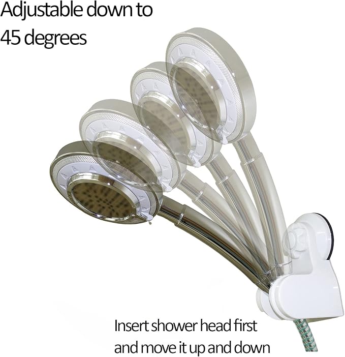 Pump&fix 45 Degrees Adjustable Handheld Shower Head Holder Suction Cup Wall - Image 4