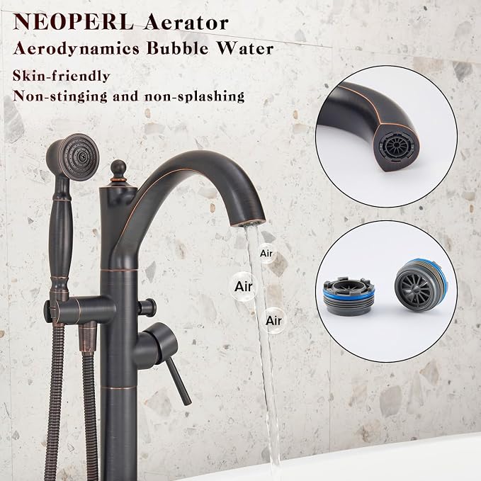 Freestanding Bathtub Faucet, Classic Free Standing Tub Faucet - Image 8