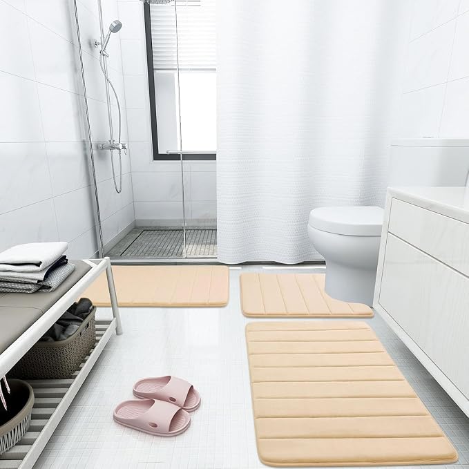 Buganda Memory Foam Bath Mat, Ultra Soft and Non-Slip Bathroom Rugs, Water - Image 6