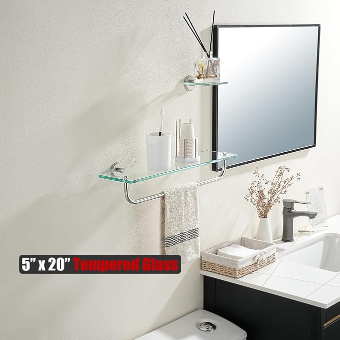 JQK Bathroom Glass Shelf, Shelf - Image 6