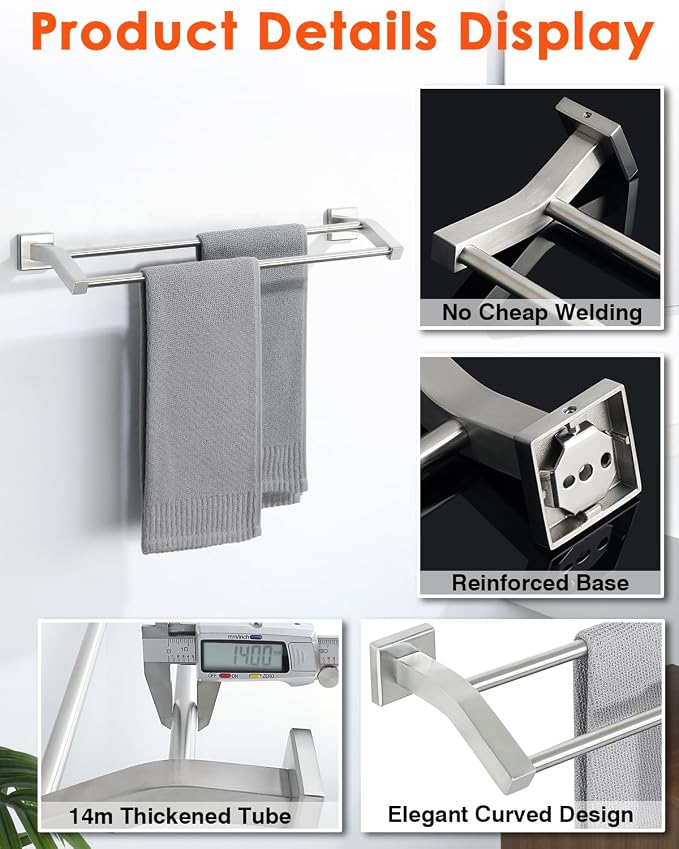 Alise Double Bath Towel Bars Towel Racks - Image 9