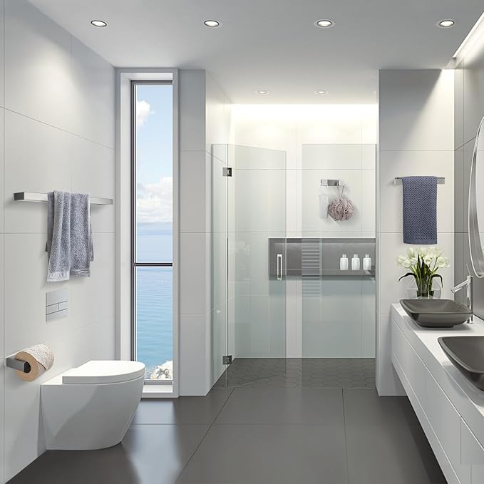 Brushed Nickel 4-Piece Bathroom Hardware Accessories Set, Bathroom Hardware Set - Image 5