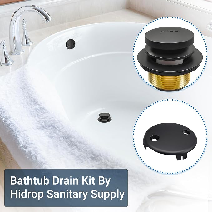 Tub Stopper Bathtub Drain Kit, Metal Tip-Toe Trim Kit - Image 5