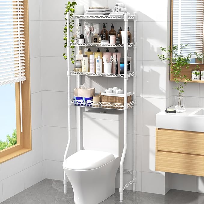 EAGMAK 4 Tier Over The Toilet Storage Rack, Bathroom Organizers and Storage by Eagmak