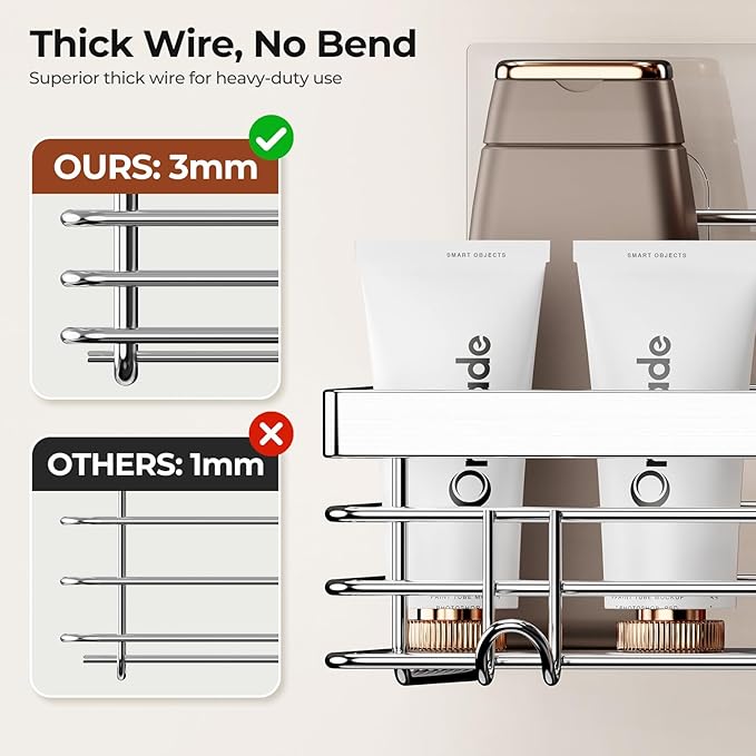 Orimade Adhesive Shower Caddy Soap Dish Holder Shelf - Image 3