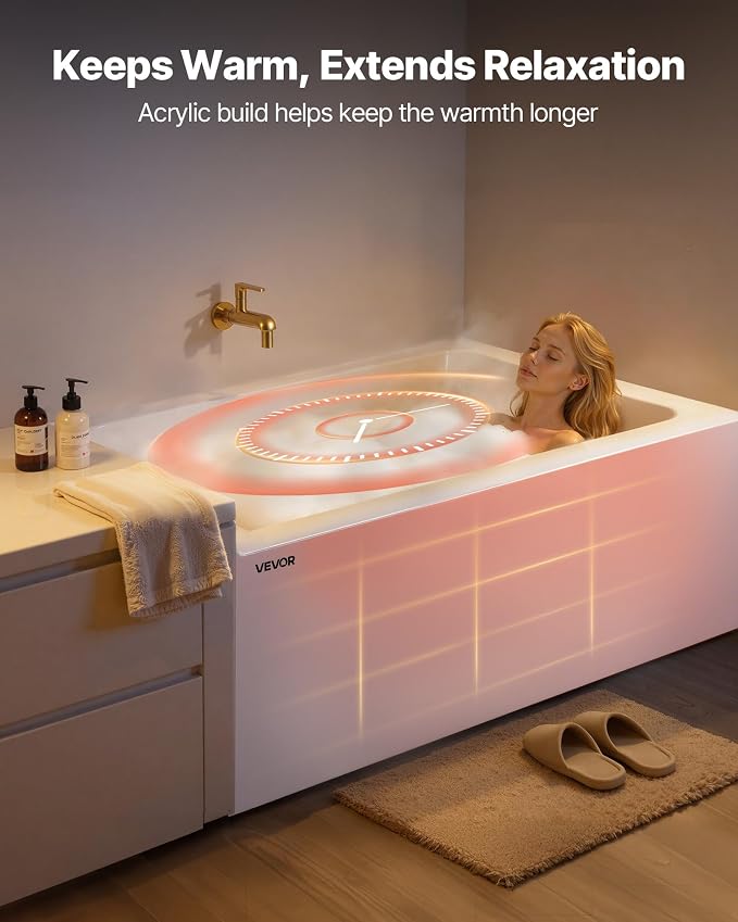 VEVOR Alcove Bathtub, Soaking Bath Tub - Image 3
