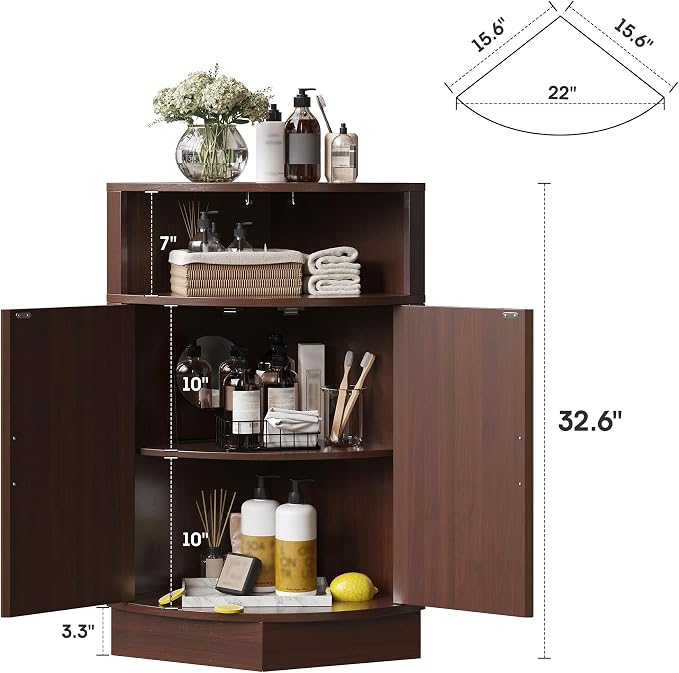 Corner Bathroom Cabinet, Modern Small Corner Cabinet - Image 2