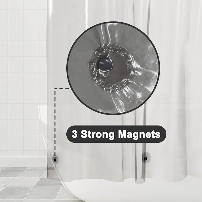 Barossa Design Clear Black Stall Shower Curtain Liner - Image 3