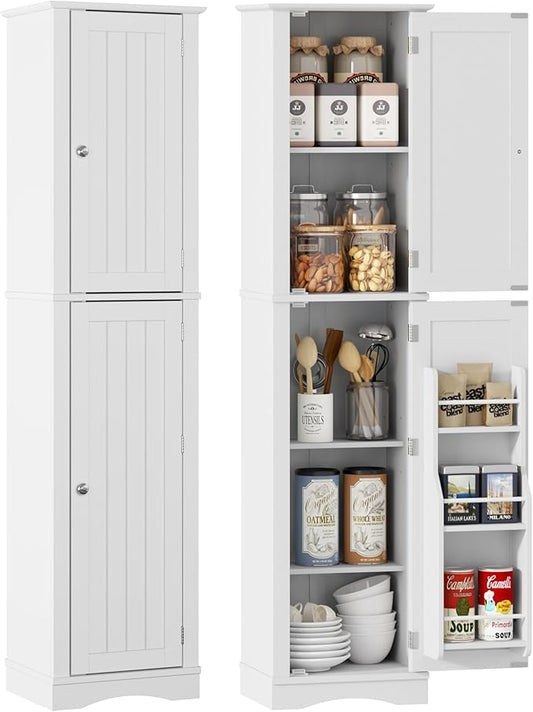 Function Home Tall Bathroom Storage Cabinet, Narrow Wood Freestanding Cabinets by FunctionHome