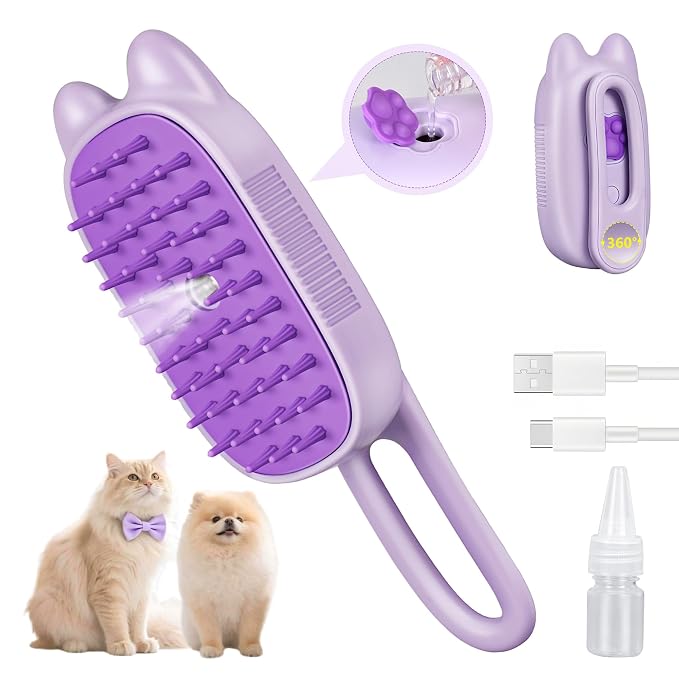 Rechargeable Cat Steam Brush by CXCHKK