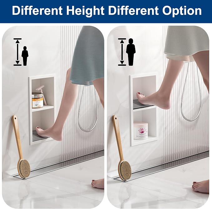 Shower Foot Rest for Shaving Legs, 304 Stainless Steel Footrest Niche - Image 5