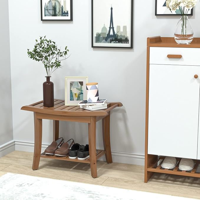 Bamboo Shower Stool Bench Waterproof - Image 9