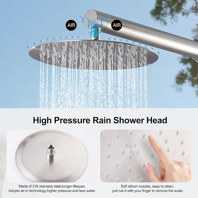 RBROHANT Freestanding Outdoor Shower, 316 Marine Grade Stainless Steel Beach - Image 9