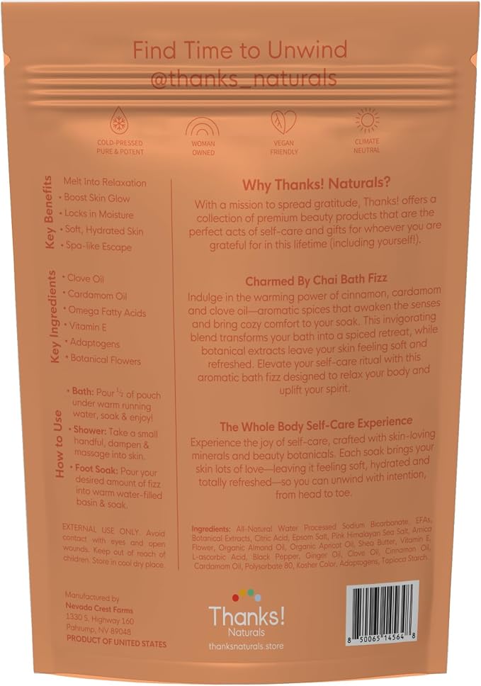 Bath Fizz, Charmed by Chai, Vegan & Natural Bath Fizz - Image 2
