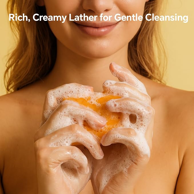 Natural Turmeric & Lemon Soap for Even Skin Tone, Acne-Prone Skin Care - Image 4