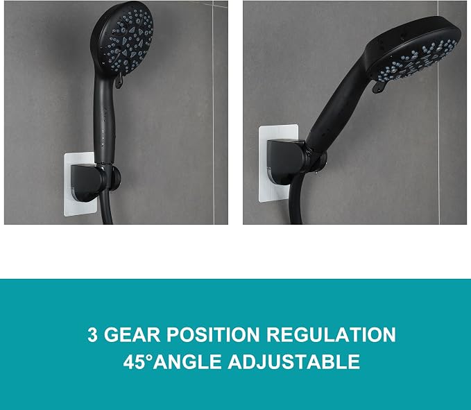 Shower Head Holder Strong Adhesive No Drilling Wall Mount Adjustable Handheld - Image 5