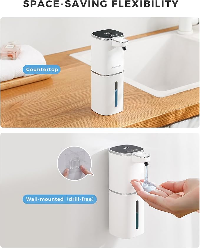 2 Pack Automatic Liquid Soap Dispenser, 12.8oz Rechargeable, Adjustable Liquid - Image 7