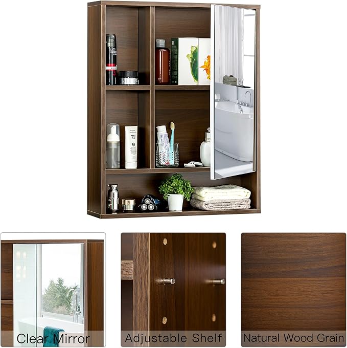 ChooChoo Bathroom Wall Mirror Cabinet, Medicine Cabinet - Image 6
