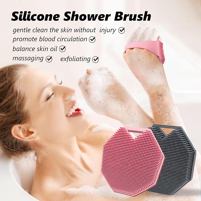 2 Pack Silicone Body Scrubber, Exfoliating Body Scrubber - Image 5