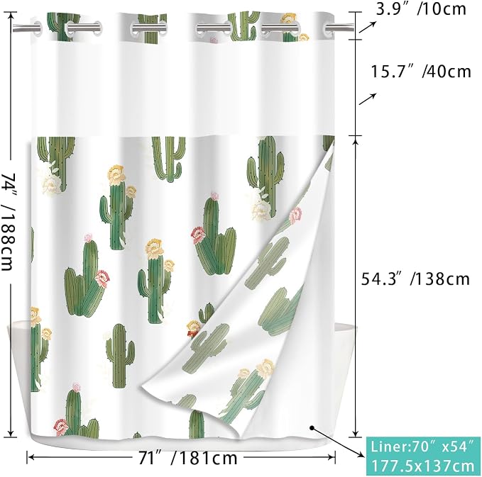No Hook Shower Curtain Set - Image 2