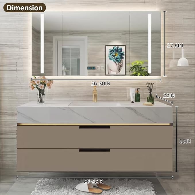 Floating Bathroom Vanity - 30IN Bathroom Vanity - Image 2