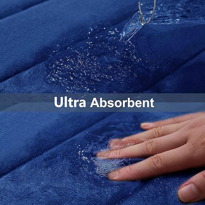 Buganda Memory Foam Bath Mat, Ultra Soft and Non-Slip Bathroom Rugs, Water - Image 4