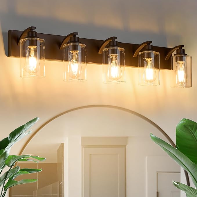 5-Light Bathroom Light Fixtures Modern ORB Vanity Lights by ALAISLYC