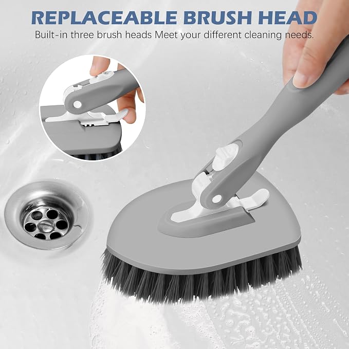 SetSail Floor Scrub Brush, 3-In-1 Tile Tub Floor Scrubber - Image 4