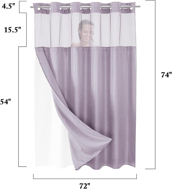 Gibelle No Hook Waffle Weave Shower Curtain - Image 7