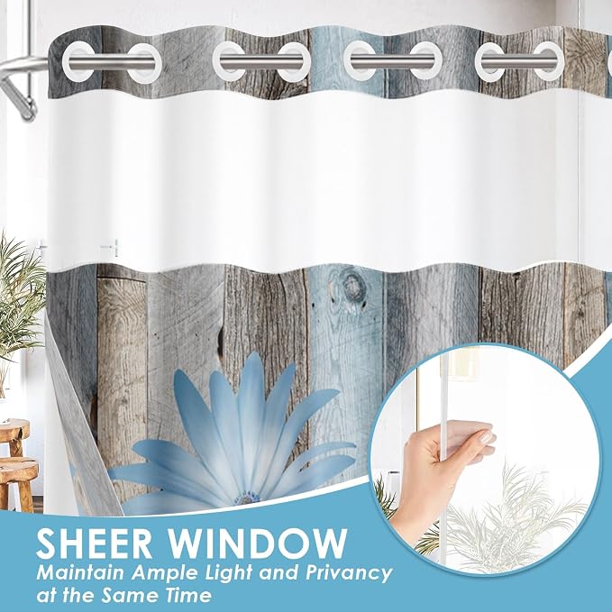 No Hook Rustic Farmhouse Shower Curtain - Image 4