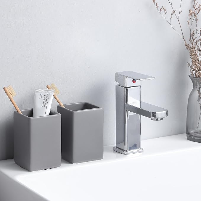 Grey Square Toothbrush Holders for Bathrooms - Image 7
