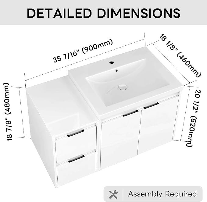 36 inch Floating Bathroom Vanity - Image 2