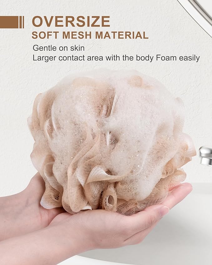 Loofah for Women, XL Large Loofah 75g 4 Pack, Bath Sponge Soft Mesh Shower - Image 2