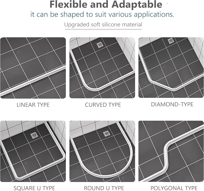 39Inch Shower Threshold Water Dam, Self-Adhesive Silicone Shower Barrier Water - Image 7