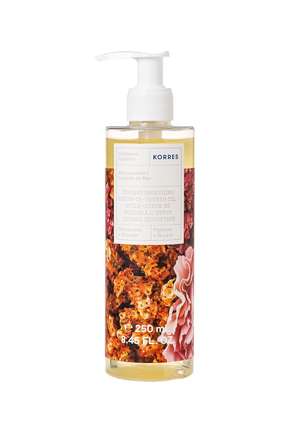 KORRES Instant Smoothing Serum Shower Oil, Hydrating Body Oil by Korres