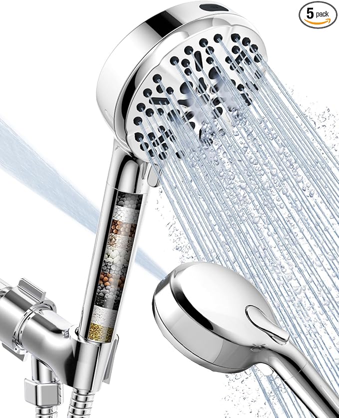 Filtered Shower Head with Handheld, BOWGER 6 Modes High Pressure Shower Heads by QualityOrientedManufacturer