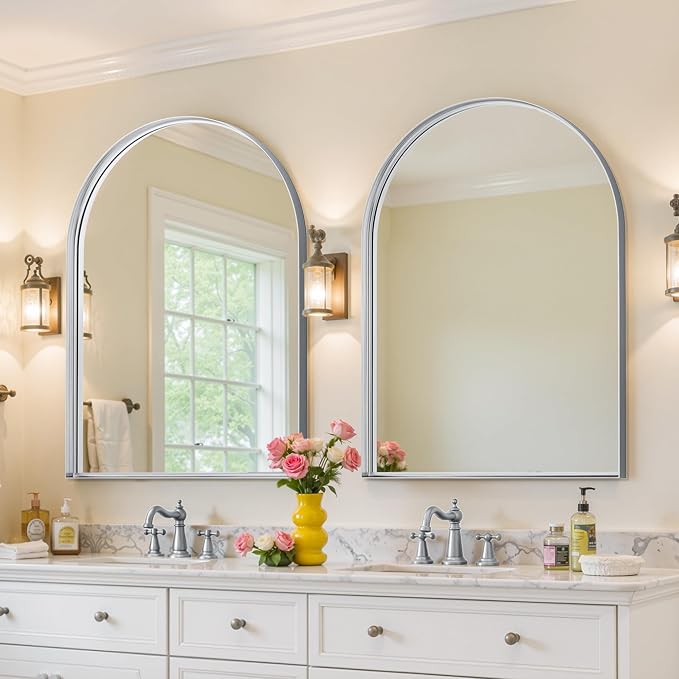Arched Mirror 22"x30", Bathroom Mirror, Wall Mounted Vanity Mirror - Image 2