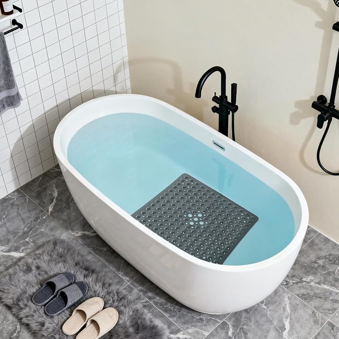 Anti-Slip Bathtub Shower mat, 20.8×20.8（Approximately 53×53cm） inch Soft - Image 4