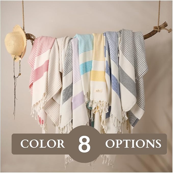 Ruvy Home Basics 2 Pack Turkish Beach Towels – Oversized Quick-Dry Bath Towels - Image 6