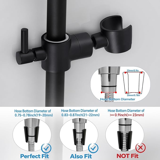 Shower Slide Bar Adjustable Handheld Shower Head Holder Wall Mount - Image 5