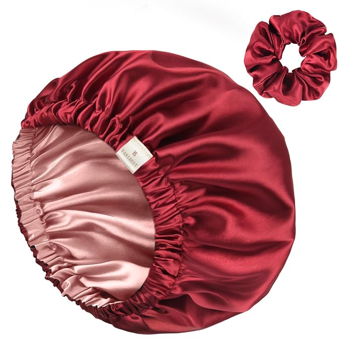 YANIBEST Adjustable Satin Bonnet Double Layer Hair Bonnet by yanibest