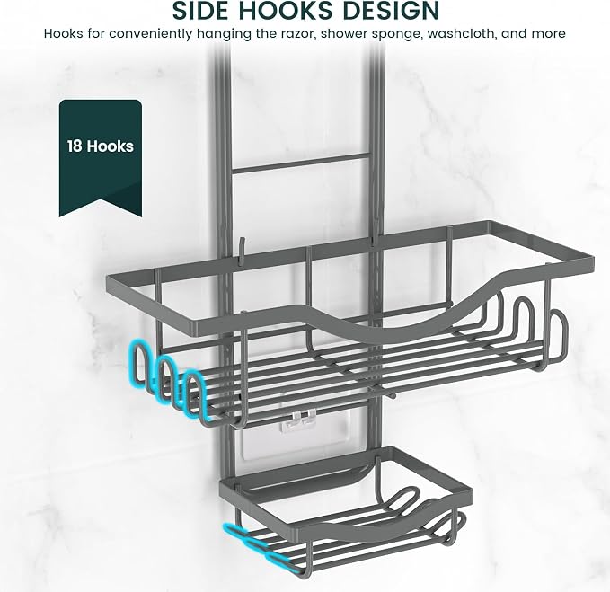 REINHARDT Shower Caddy Hanging Adjustable, Extended Length Rustproof Shower - Image 9