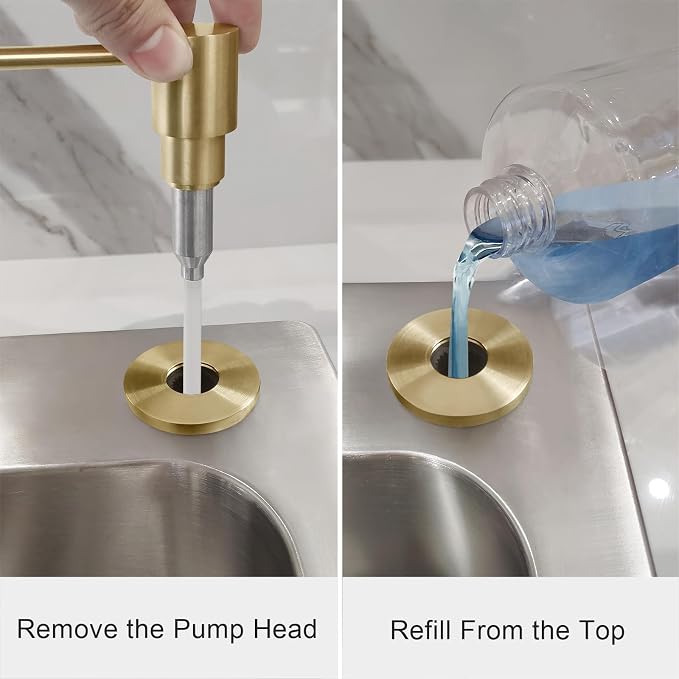 Deck Mounted Brass Kitchen Sink Soap Dispenser or Lotion Dispenser - Image 6