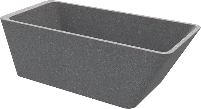 65'' Stone Resin Solid Surface Freestanding Bathtub, Terrazzo Bathtub Soaking - Image 4