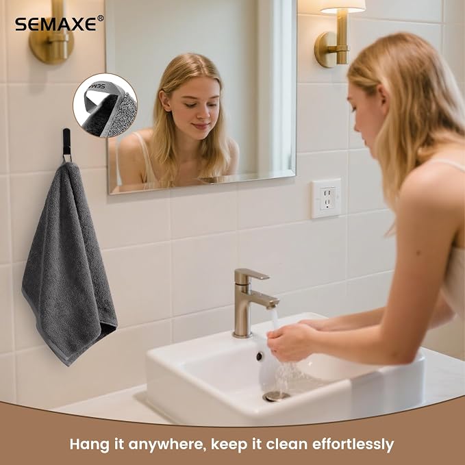 SEMAXE 6-Pack Gray Hand Towels - Image 5