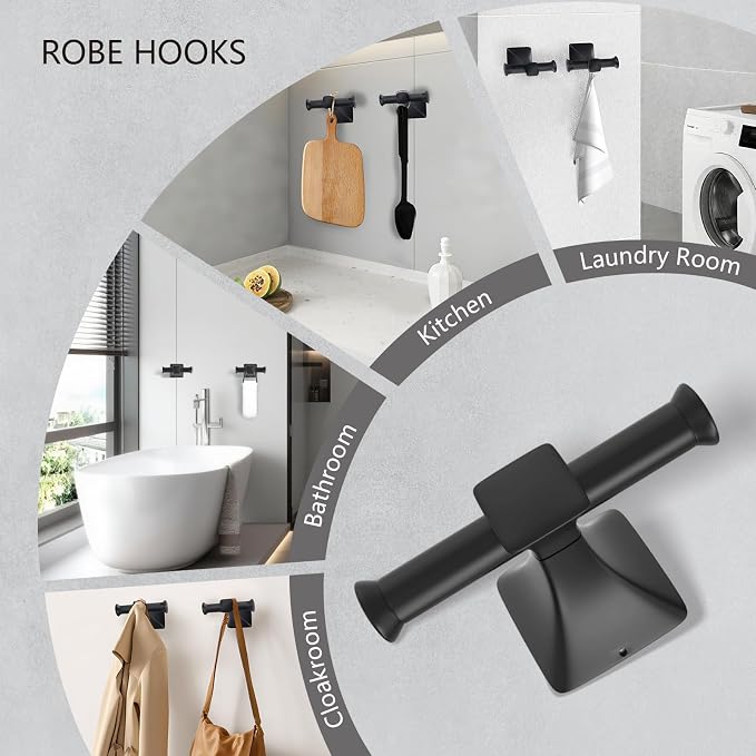 5 Piece Bathroom Hardware Accessories Set, SUS304 Stainless Steel Bath Towel - Image 5