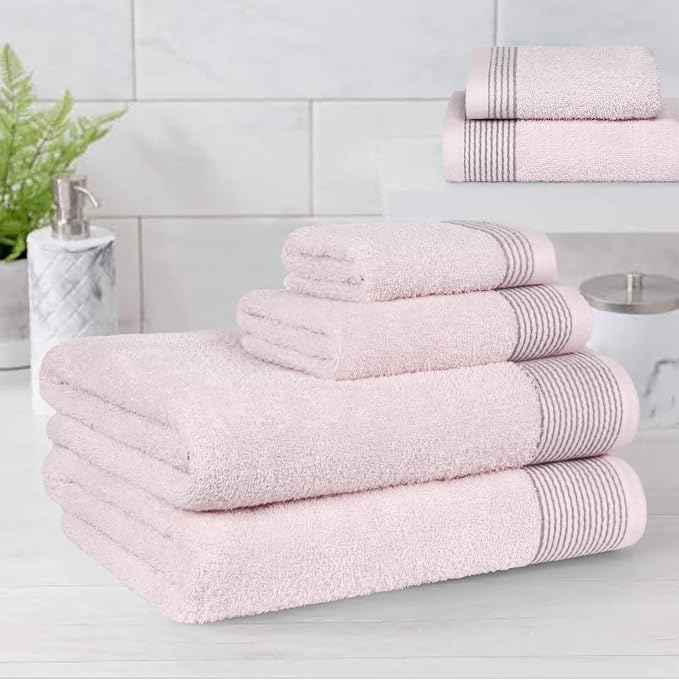 Belizzi Home 100% Cotton Ultra Soft 6 Pack Towel Set, Contains 2 Bath Towels - Image 3