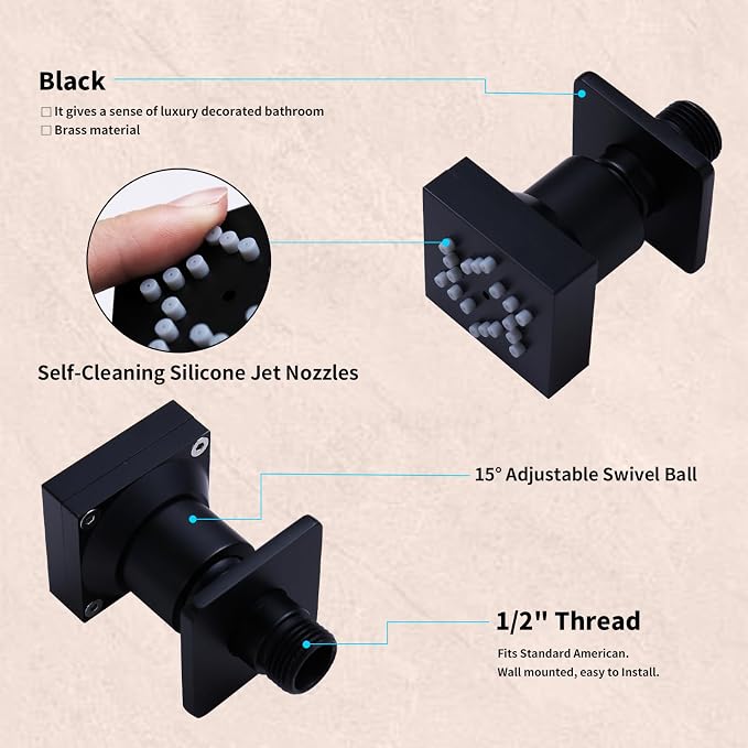 Matte Black Digital Display Shower System - Image 7