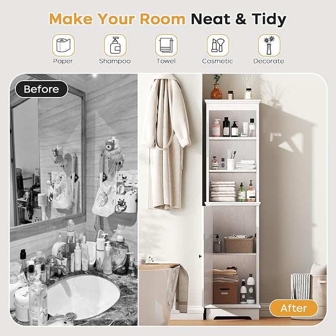 Narrow Bathroom Storage Cabinet - Image 4